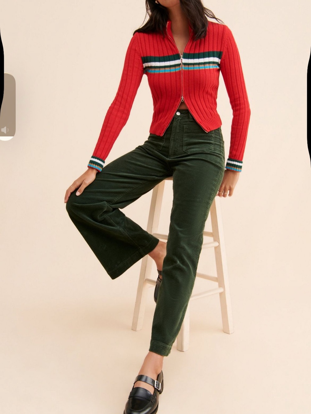 Vineyard Vines Green Corduroy Wide Leg Pants